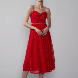 NY&Co Bow Lace Midi Dress NWT